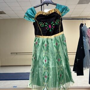 Kids Princess Costume Dress - Black, Green, Gold